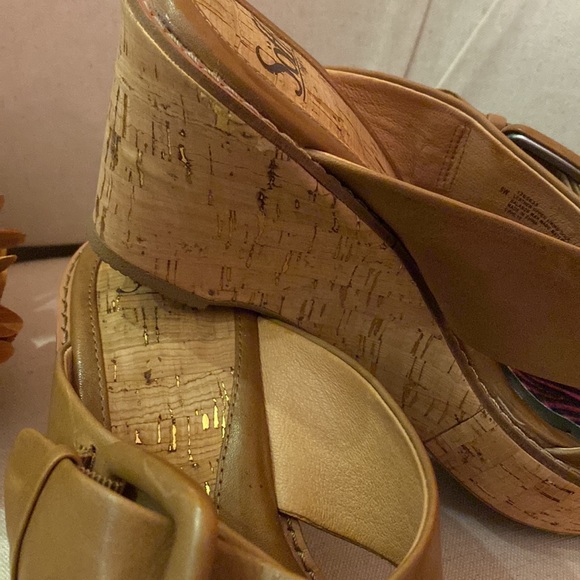 SOFFT Leather Sandals Cork Wedge Slide 9W - Picture 5 of 9